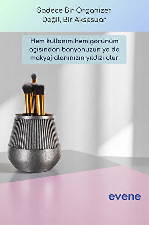 Makyaj Organizeri Makyaj Fırçalığı Makyaj Organizer Düzenleyici Altın Renk Model 88