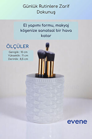 Makyaj Organizeri Makyaj Fırçalığı Makyaj Organizer Düzenleyici Beyaz Renk Model 85