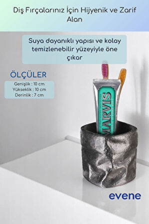 Diş Fırçalığı Diş Fırçalık Diş Fırçası Standı Diş Fırçası Tutucu Siyah Renk Model 80
