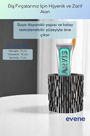 Diş Fırçalığı Diş Fırçalık Diş Fırçası Standı Diş Fırçası Tutucu Siyah Renk Model 78