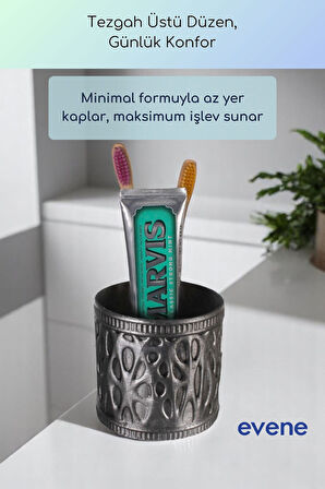 Diş Fırçalığı Diş Fırçalık Diş Fırçası Standı Diş Fırçası Tutucu Altın Eskitme Model 76
