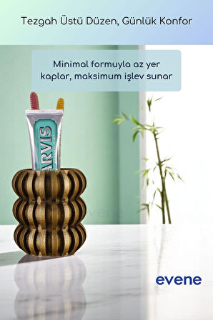 Diş Fırçalığı Diş Fırçalık Diş Fırçası Standı Diş Fırçası Tutucu Altın Eskitme Model 75