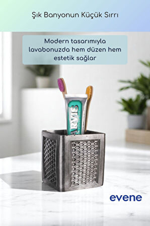 Diş Fırçalığı Diş Fırçalık Diş Fırçası Standı Diş Fırçası Tutucu Altın Renk Model 86