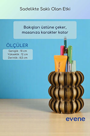 Kalemlik Masa Kalemliği Organizer Kalemlik Altın Eskitme Renk Model 75
