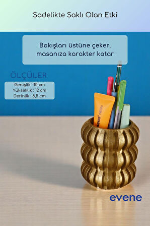 Kalemlik Masa Kalemliği Organizer Kalemlik Altın Renk Model 75