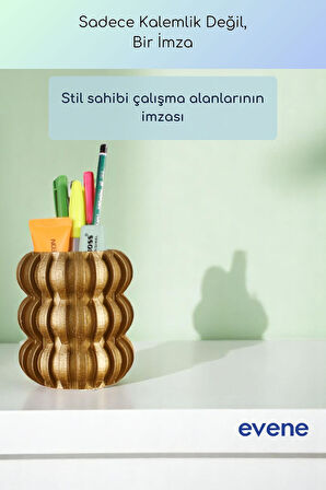 Kalemlik Masa Kalemliği Organizer Kalemlik Altın Renk Model 75