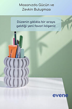 Kalemlik Masa Kalemliği Organizer Kalemlik Beyaz Renk Model 75