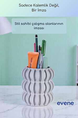 Kalemlik Masa Kalemliği Organizer Kalemlik Beyaz Renk Model 75