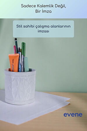 Kalemlik Masa Kalemliği Organizer Kalemlik Beyaz Renk Model 76