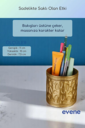 Kalemlik Masa Kalemliği Organizer Kalemlik Altın Renk Model 76