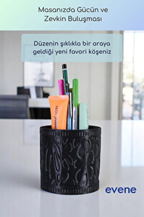Kalemlik Masa Kalemliği Organizer Kalemlik Siyah Renk Model 76