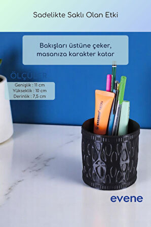 Kalemlik Masa Kalemliği Organizer Kalemlik Siyah Renk Model 76