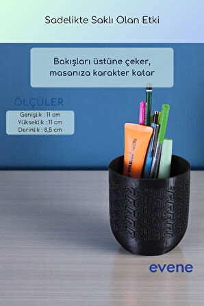 Kalemlik Masa Kalemliği Organizer Kalemlik Siyah Renk Model 77