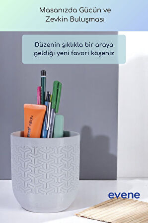 Kalemlik Masa Kalemliği Organizer Kalemlik Beyaz Renk Model 77