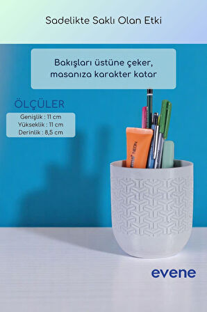 Kalemlik Masa Kalemliği Organizer Kalemlik Beyaz Renk Model 77