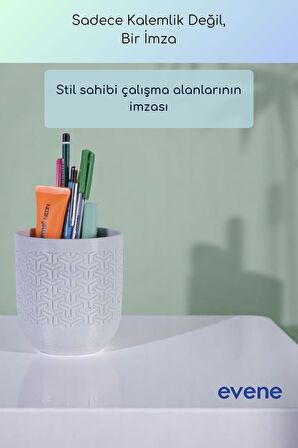 Kalemlik Masa Kalemliği Organizer Kalemlik Beyaz Renk Model 77