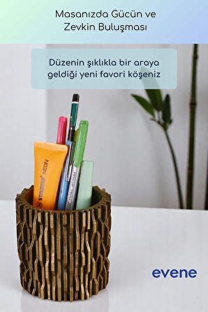 Kalemlik Masa Kalemliği Organizer Kalemlik Altın Eskitme Renk Model 78