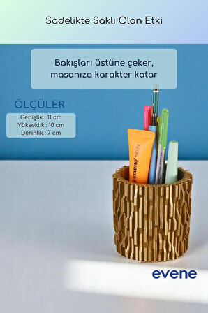 Kalemlik Masa Kalemliği Organizer Kalemlik Altın Renk Model 78