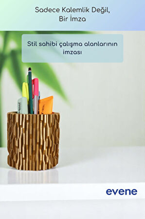 Kalemlik Masa Kalemliği Organizer Kalemlik Altın Renk Model 78
