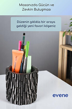 Kalemlik Masa Kalemliği Organizer Kalemlik Gümüş Eskitme Renk Model 78