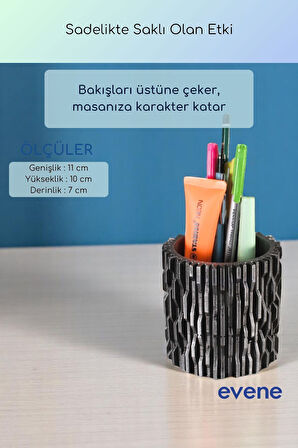 Kalemlik Masa Kalemliği Organizer Kalemlik Gümüş Eskitme Renk Model 78
