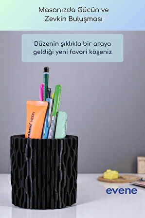 Kalemlik Masa Kalemliği Organizer Kalemlik Siyah Renk Model 78