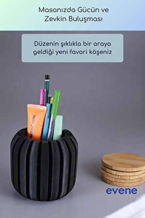 Kalemlik Masa Kalemliği Organizer Kalemlik Siyah Renk Model 79