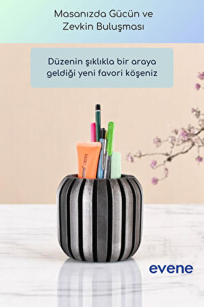 Kalemlik Masa Kalemliği Organizer Kalemlik Gümüş Eskitme Renk Model 79