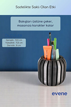 Kalemlik Masa Kalemliği Organizer Kalemlik Gümüş Eskitme Renk Model 79