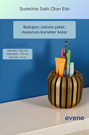 Kalemlik Masa Kalemliği Organizer Kalemlik Altın Eskitme Renk Model 79