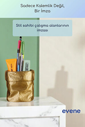 Kalemlik Masa Kalemliği Organizer Kalemlik Altın Renk Model 80