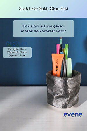 Kalemlik Masa Kalemliği Organizer Kalemlik Gümüş Eskitme Renk Model 80