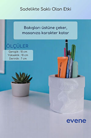 Kalemlik Masa Kalemliği Organizer Kalemlik Beyaz Renk Model 80