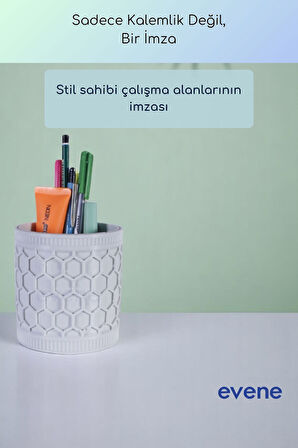 Kalemlik Masa Kalemliği Organizer Kalemlik Beyaz Renk Model 81