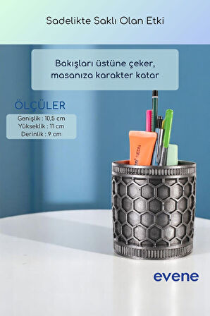 Kalemlik Masa Kalemliği Organizer Kalemlik Gümüş Eskitme Renk Model 81