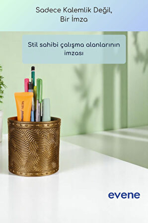 Kalemlik Masa Kalemliği Organizer Kalemlik Altın Eskitme Renk Model 82