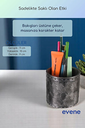 Kalemlik Masa Kalemliği Organizer Kalemlik Gümüş Eskitme Renk Model 82