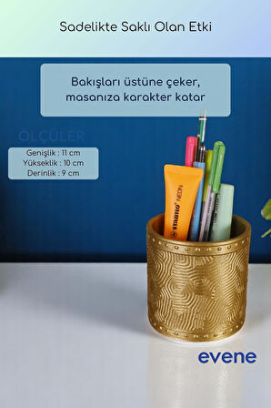 Kalemlik Masa Kalemliği Organizer Kalemlik Altın Renk Model 82