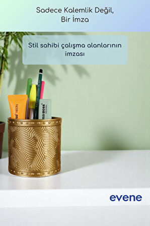 Kalemlik Masa Kalemliği Organizer Kalemlik Altın Renk Model 82