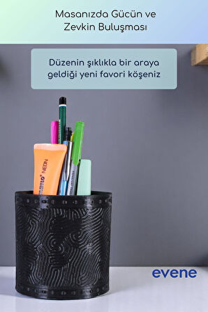 Kalemlik Masa Kalemliği Organizer Kalemlik Siyah Renk Model 82