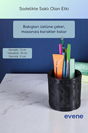 Kalemlik Masa Kalemliği Organizer Kalemlik Siyah Renk Model 82