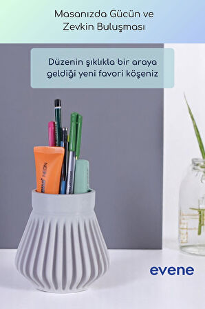 Kalemlik Masa Kalemliği Organizer Kalemlik Beyaz Renk Model 83