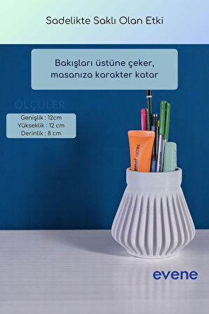 Kalemlik Masa Kalemliği Organizer Kalemlik Beyaz Renk Model 83