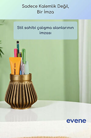 Kalemlik Masa Kalemliği Organizer Kalemlik Altın Eskitme Renk Model 83