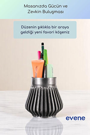 Kalemlik Masa Kalemliği Organizer Kalemlik Gümüş Eskitme Renk Model 83