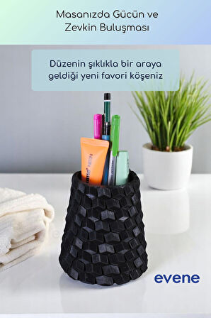 Kalemlik Masa Kalemliği Organizer Kalemlik Siyah Renk Model 84