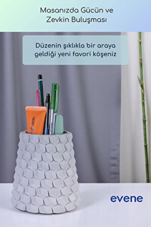 Kalemlik Masa Kalemliği Organizer Kalemlik Beyaz Renk Model 84