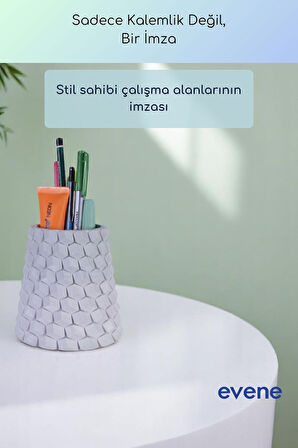 Kalemlik Masa Kalemliği Organizer Kalemlik Beyaz Renk Model 84