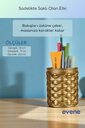 Kalemlik Masa Kalemliği Organizer Kalemlik Altın Renk Model 85