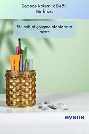 Kalemlik Masa Kalemliği Organizer Kalemlik Altın Renk Model 85